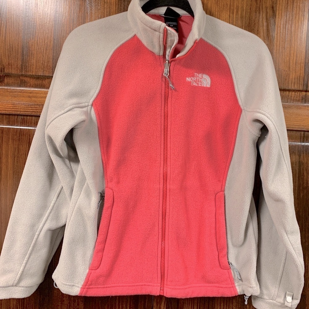 The North Face pink & gray fleece jacket small